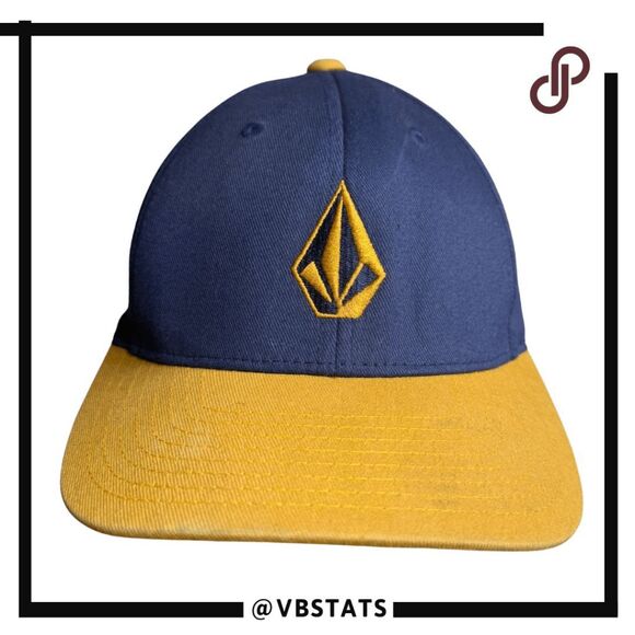 Volcom Boys Full Stone Two-Tone FlexFit Baseball Cap Blue Yellow - Picture 1 of 8
